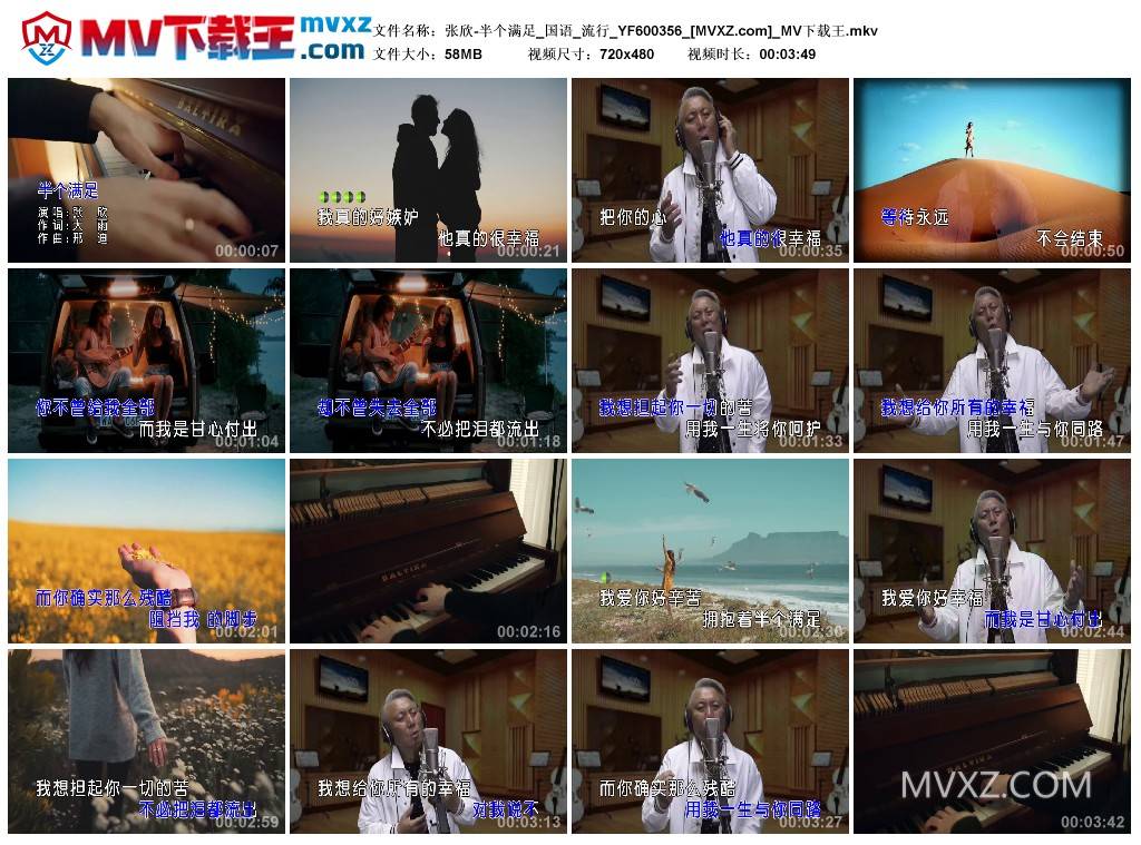 张欣-半个满足_国语_流行_YF600356